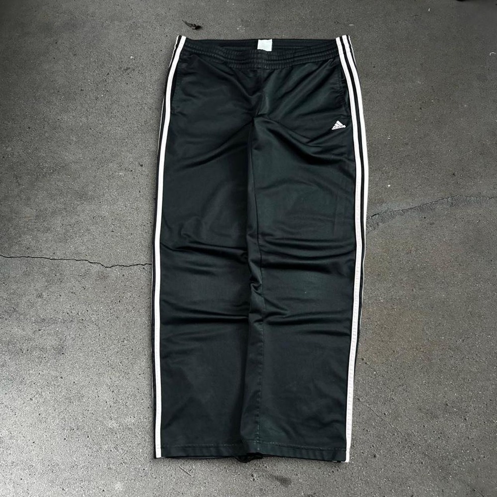 Y2K adidas black and pink striped baggy track pants Size M